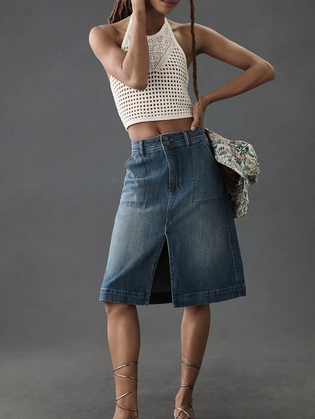 Anthropologie Pilcro Utility Denim Skirt Women's 10 Festical Casual